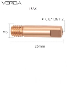 15AK kaynak İpuçları için Binzel İletişim ucu yedek parça 0.6 0.8 1.0 1.2 kırmızı bakır Binzel 15AK İletişim İpuçları - Product Image 6