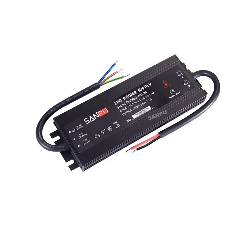 10A sabit akım gerilim LED şerit sürücü 12v 24v AC DC CCTV anahtarlama güç IP67 açık ince siyah Power güç kaynağı