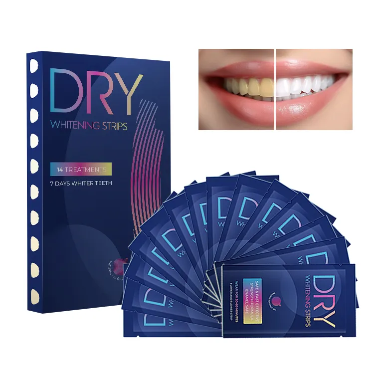 Tiras blanqueadoras para dientes con nombre Tiras blanqueadoras de dientes con su marca Oem Odm Tira blanqueadora de dientes