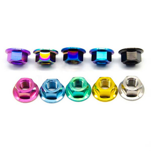 Ăn mòn Hex đầu mặt bích Titan đi xe đạp sửa đổi Titan Nut TC4 M5-M16 đa kích thước mặt bích Nut Titan nhập khẩu hạt - Product Image 6