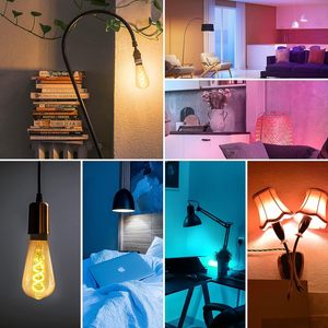 หลอดไฟ LED อัจฉริยะ Wi-Fi 6W ST64 CCT หลอดไฟ LED แก้วสีเหลืองอำพันปรับความสว่างได้2000K-5000K - Product Image 6