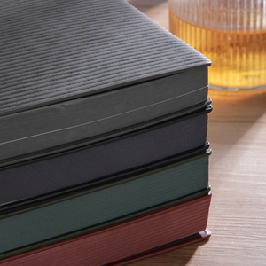 Bajo Moq Stock Artículos a granel Negocios a rayas Cuaderno de notas de cuero suave Páginas forradas Diario Cuaderno personalizado A5 con logotipo - Product Image 3