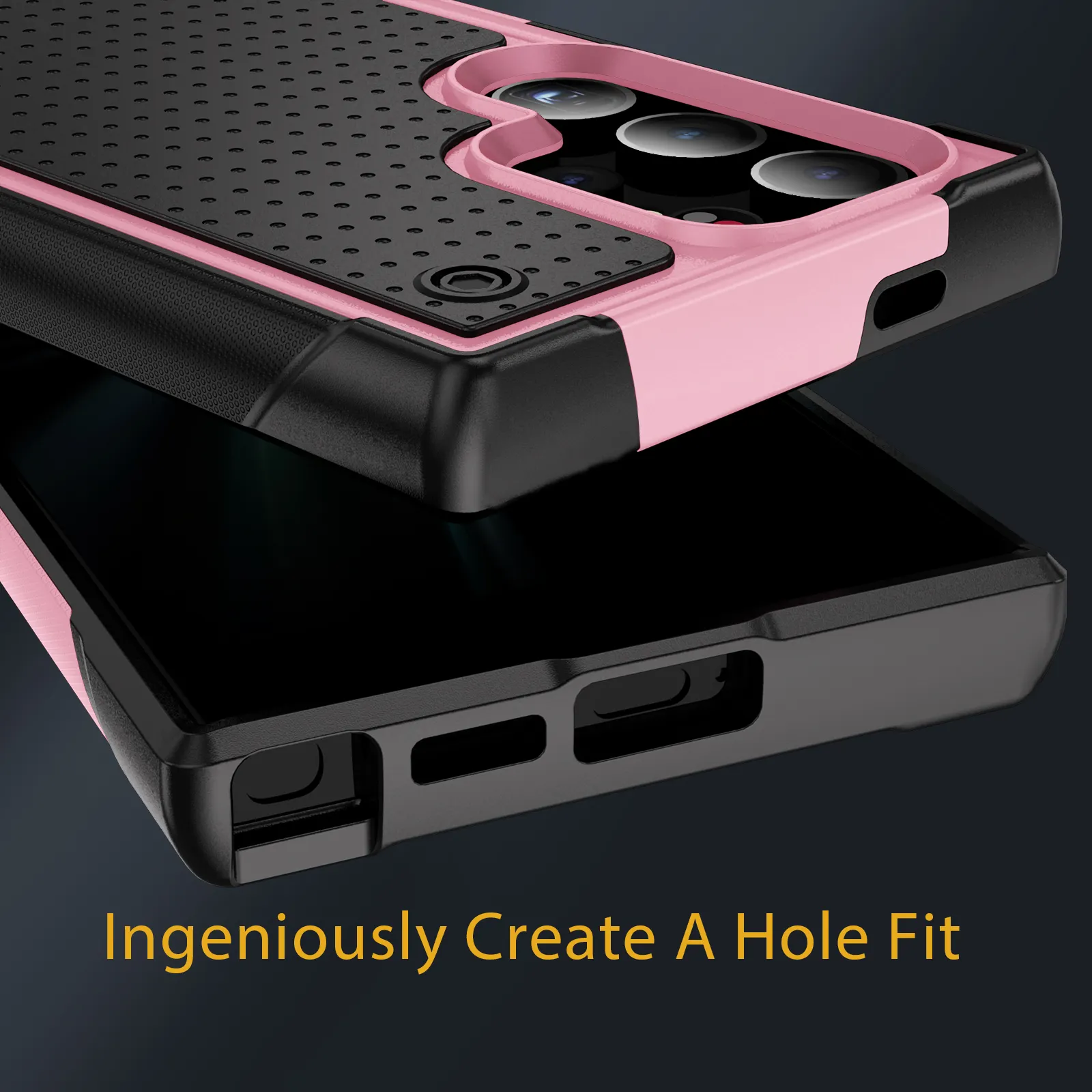 S24 Ultra TPU PC Funda para teléfono móvil a prueba de golpes con soporte Liso a prueba de golpes IP 15 Funda protectora para teléfono celular Ya Zhi