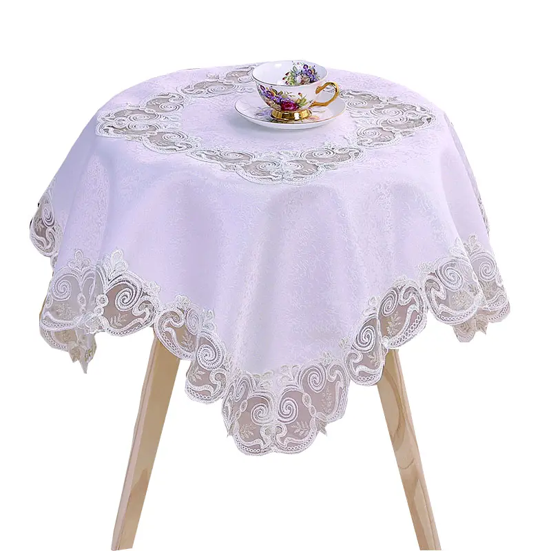 Venta al por mayor de manteles de encaje para la Mesa manteles ovalados manteles blancos manteles para decoraciones