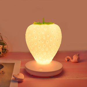 2022 New Design Creative Energy-saving Fun Strawberry Shape USB <strong>Charging</strong> Silicone <strong>Lamp</strong> Touch Switch Sleeping Night Light - Product Image 4