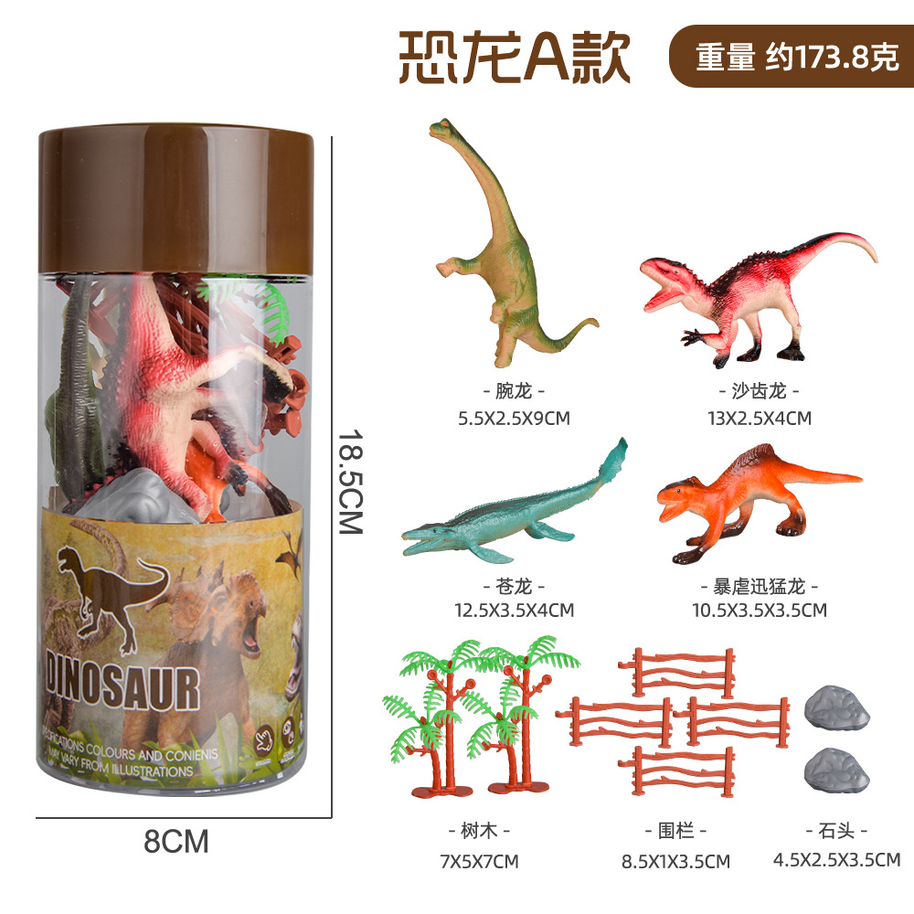Dinosaurio un cilindro