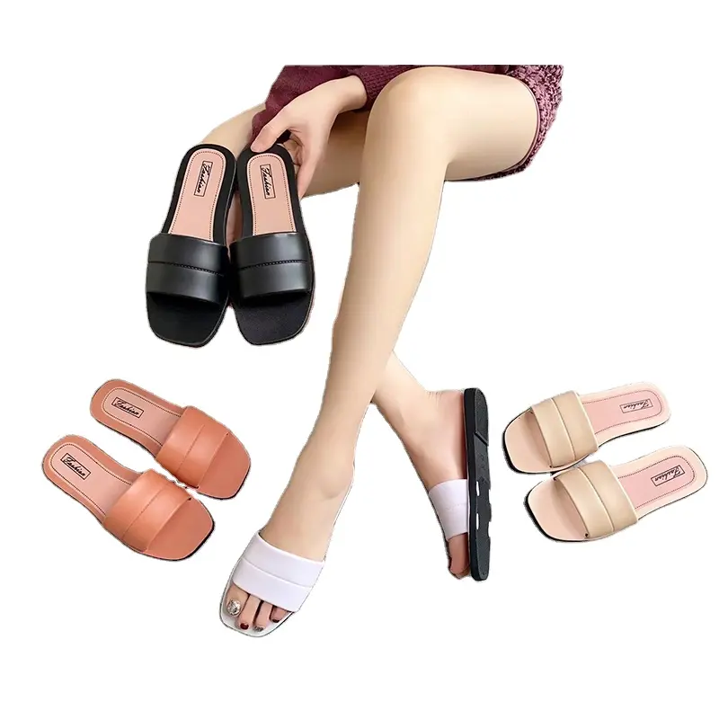 Pantofole scorrevoli da donna in stile caldo scarpe semplici da donna piatte pantofole economiche all'aperto per le signore