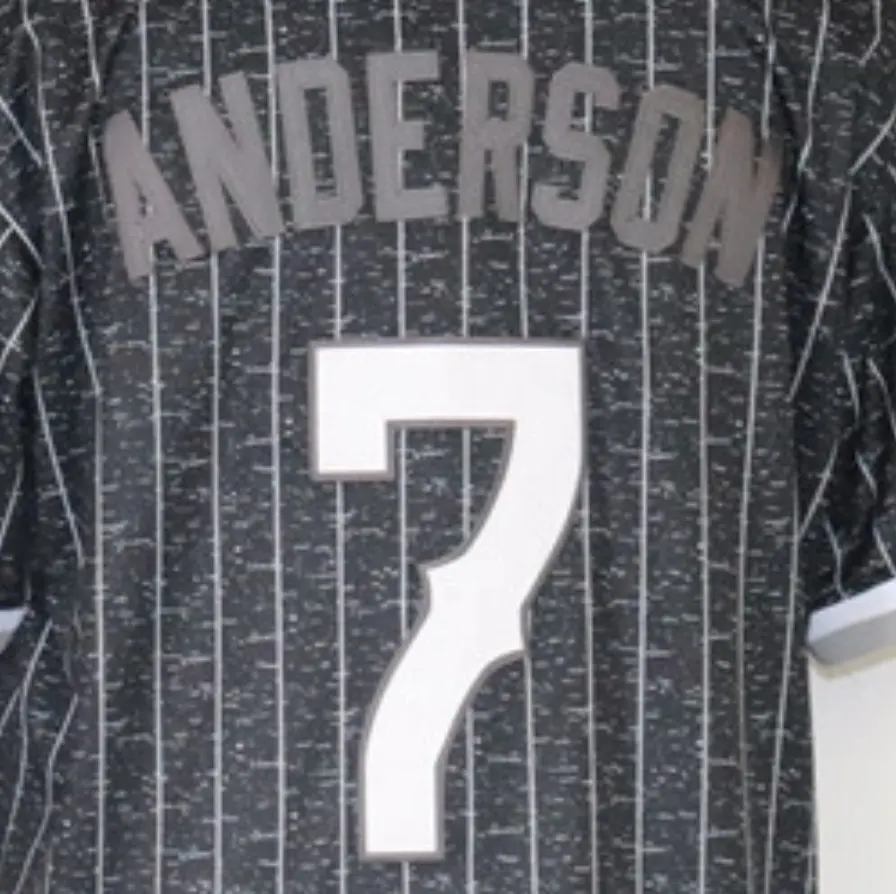 Tim Anderson-Camiseta de béisbol, negra, 2021, City Connect, cosida