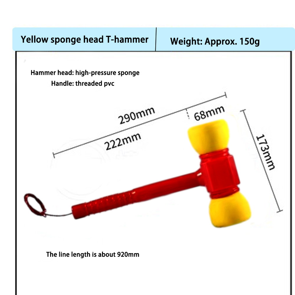 Marteau en T à tête éponge jaune