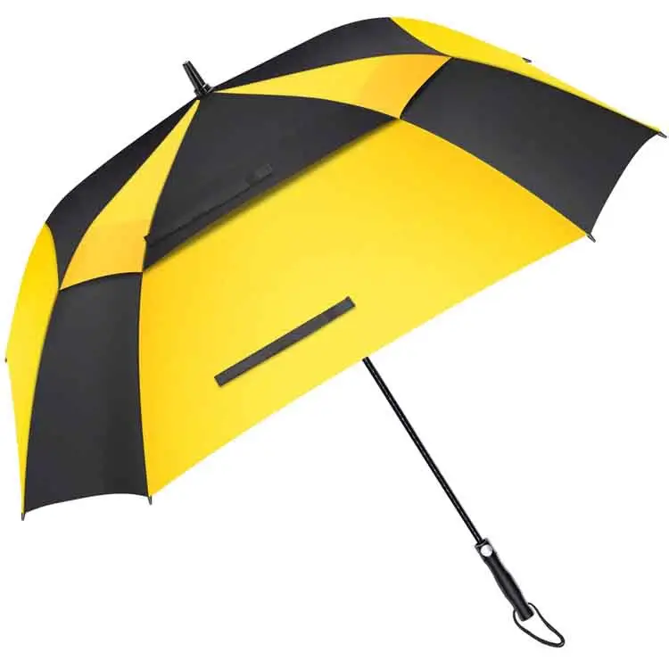 Ekstra boyutu 68 inç yumuşak plastik saplı otomatik açık kare şekli golf şemsiyesi ekstra büyük boy