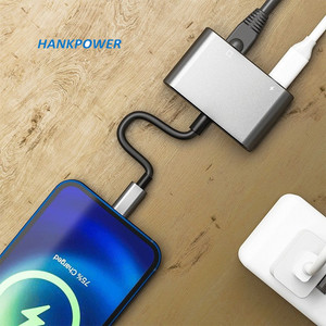 Aluminum Alloy Cover USB <strong>Type</strong> C PD 3.0 Female+ RJ45 1000Mbps to USB-C 2IN1 Ethernet Adapter - Product Image 5
