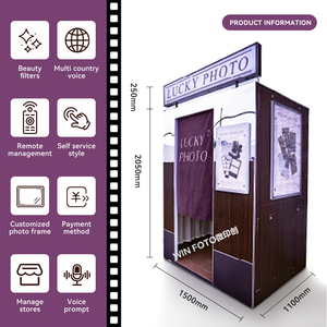 Party Photo Booth Machine con impresora y cámara Selfie Photo Booth Photo Hot Sale Brown - Product Image 2