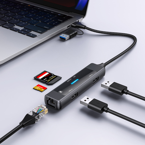 Komplette funktion 5 in 1 erweiterung dock 100 megabits netzwerkinterface usb3.0 usb2.0 100 mbit sd tf für telefon computer