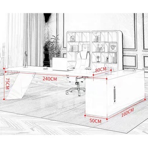 High Quality <strong>Customized</strong> White High Gloss Modern Executive <strong>Computer</strong> Writing Table Office Desk - Product Image 6