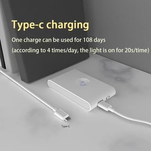 Беспроводной настенный светодиодный светильник Type-C зарядка PIR светодиодный датчик движения элегантный умный Ночной свет для детской комнаты - Product Image 3
