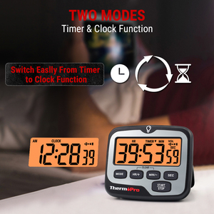 ThermoPro TM01 Timer conto alla rovescia da cucina digitale con orologio - Product Image 2