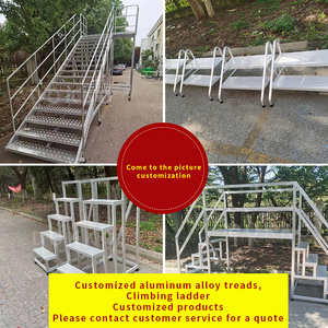 <strong>Platform</strong> Step Stairs Durable Ladder Aluminum Ladder With Handrail Walkways Ramp <strong>Systems</strong> Work <strong>Platforms</strong> Container <strong>Unloaded</strong> Ladder - Product Image 3
