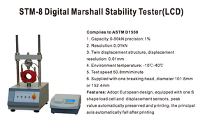 Hızlı ve hassas stabilite ölçümü için dahili yazıcı ile STM-8 gelişmiş dijital Marshall kararlılık test cihazı - Product Image 4