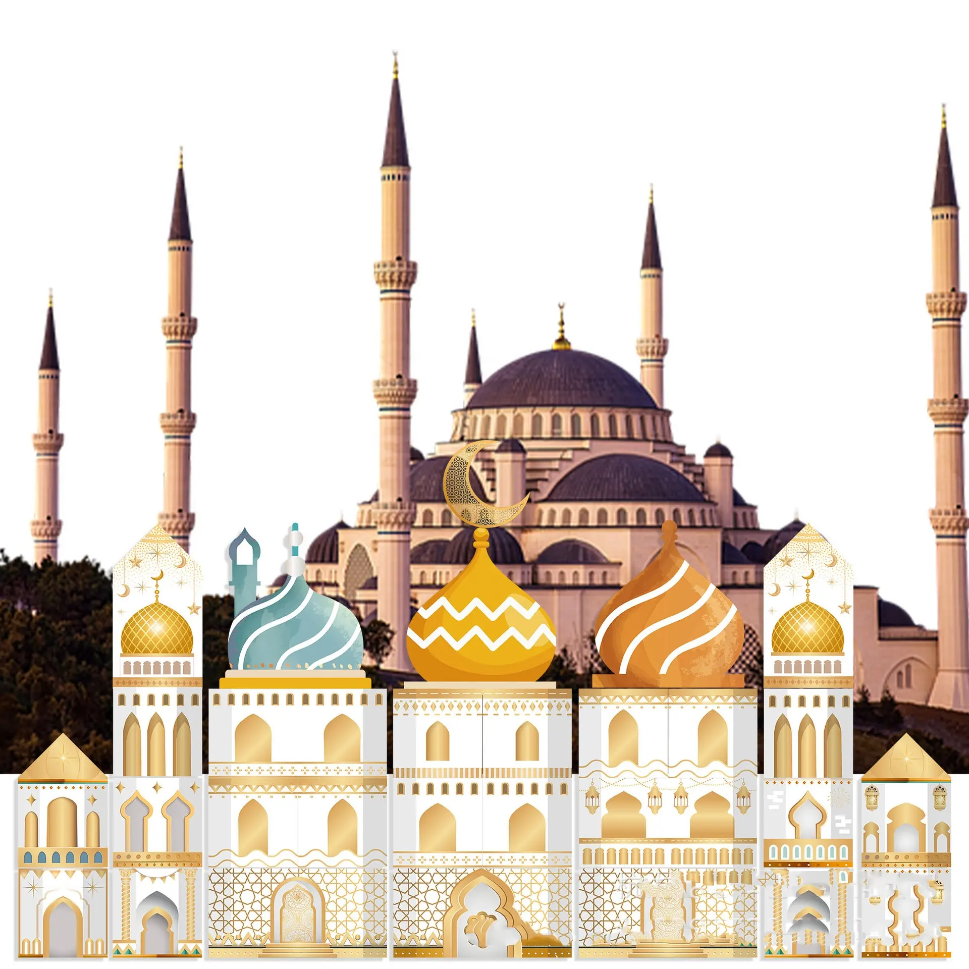 2024 novo papel islâmico para casa calendário do Ramadã do advento e contagem regressiva decoração do Eid Ramadã Mubarak calendário do Ramadã