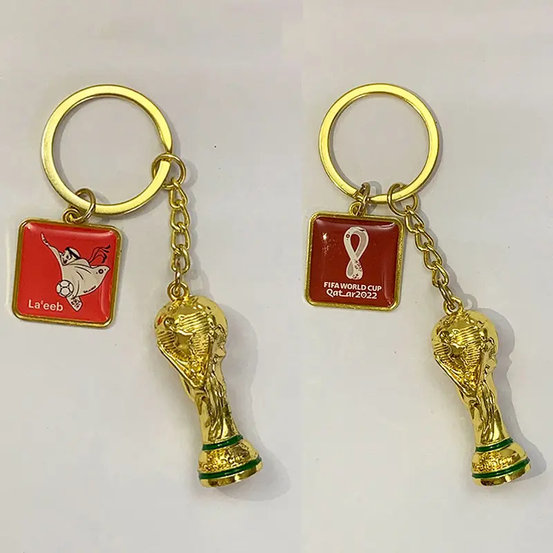 Qatar mascota emblema epoxi creativo pequeño regalo fanático del fútbol llavero