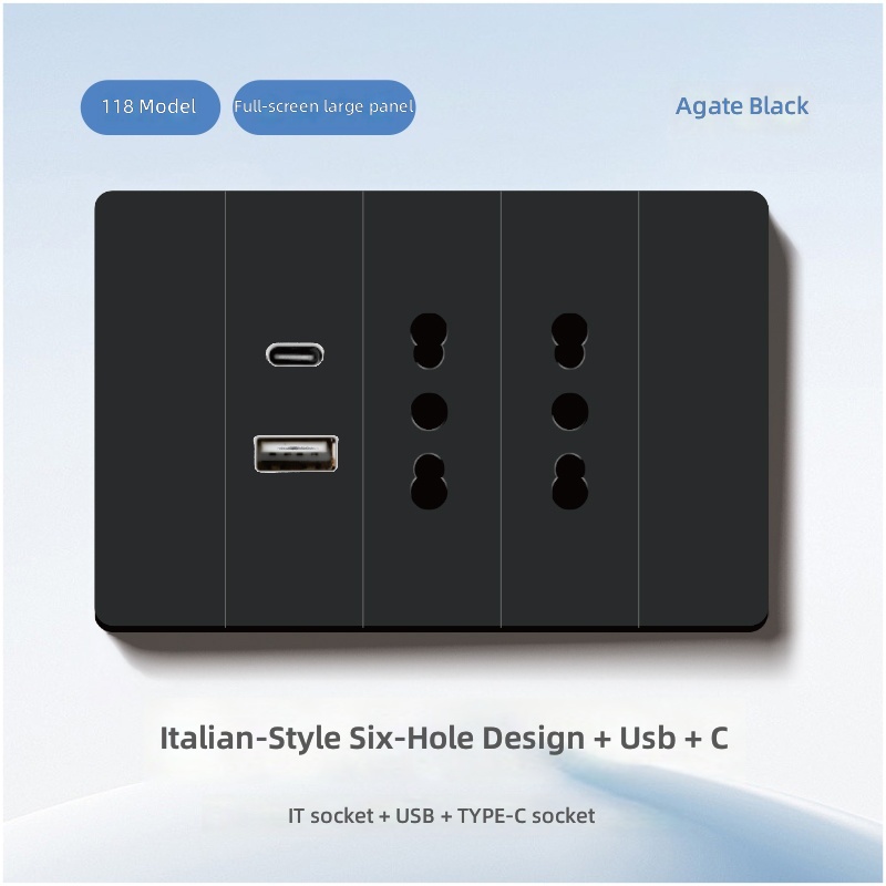 Italian six-hole+USB+Type-C