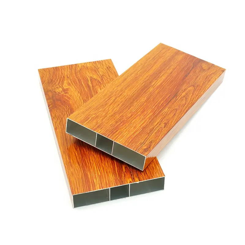 Royen 6063 Holzmaserung Extrusion Aluminium profile Benutzer definierte pulver beschichtete Farbe Outdoor Langlebige Holzkorn Rechteck platten