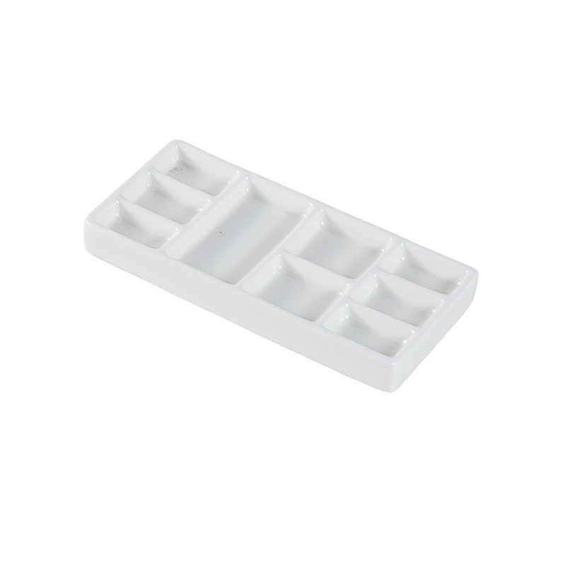 7 Inch Grid Ceramic Paint Palette - White