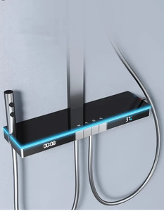Tiktokx7u8 אפור פסנתר כפתור אווירה קלילה סט מלא תצוגה דיגיטלית מקלחת מערכת תצוגה דיגיטלית חליפה ברז גשם