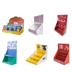 Espositore da banco pieghevole e portatile per la promozione della vendita al dettaglio resistente supporto in cartone ondulato con ganci in metallo - Product Image 6