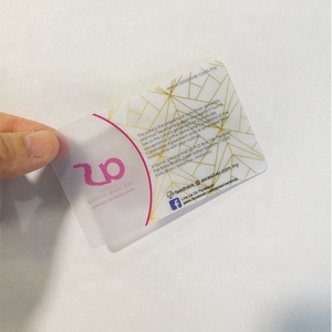 定制20PT磨砂透明聚氯乙烯名片贴牌印刷透明聚氯乙烯卡片塑料名片 - Product Image 3