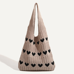 Three rows of hearts - khaki color