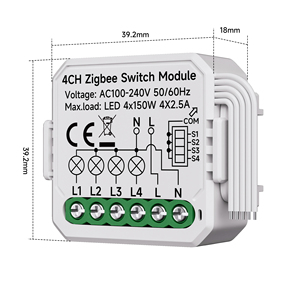 YiHiOO 4 canali Zigbee Smart relè modulo con 100 AC-240V Tuya Smart Life App per la casa - Product Image 3