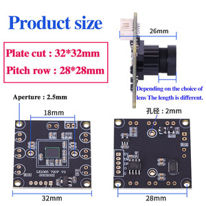 1MP H65 Usb macchina fotografica industriale modulo 2.9mm 90 gradi senza distorsioni HD infrarossi 1/3 "Android USB per PCBA