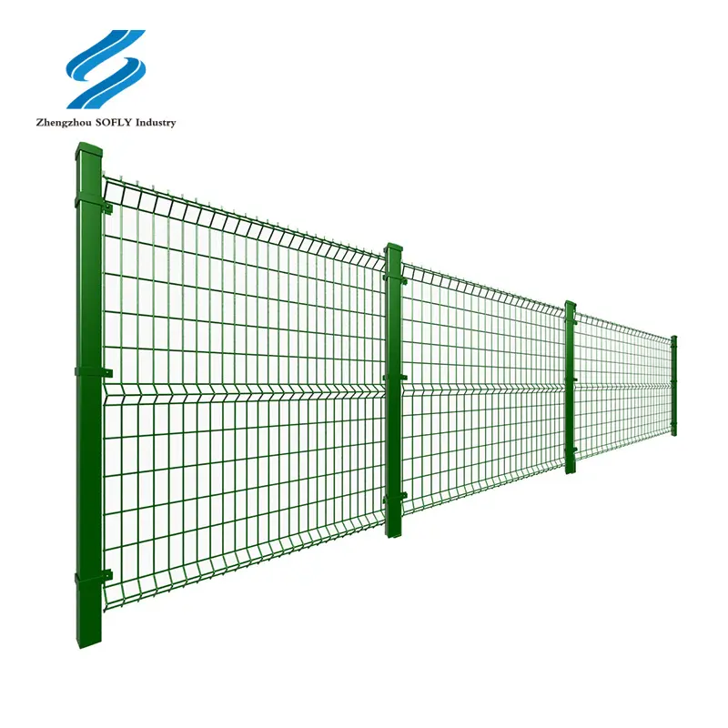 Sản xuất giá PVC Lớp phủ ngoài trời Vườn thương mại thép mạ kẽm nếp gấp hàn cong 3D dây lưới hàng rào thiết kế