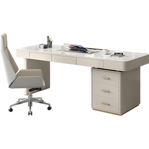 Modern Luxury Simple Cream Style Handmade Rock Board Desk <strong>Durable</strong> Desktop <strong>Computer</strong> Writing Desk for Office Small Apartment Stone - Product Image 6