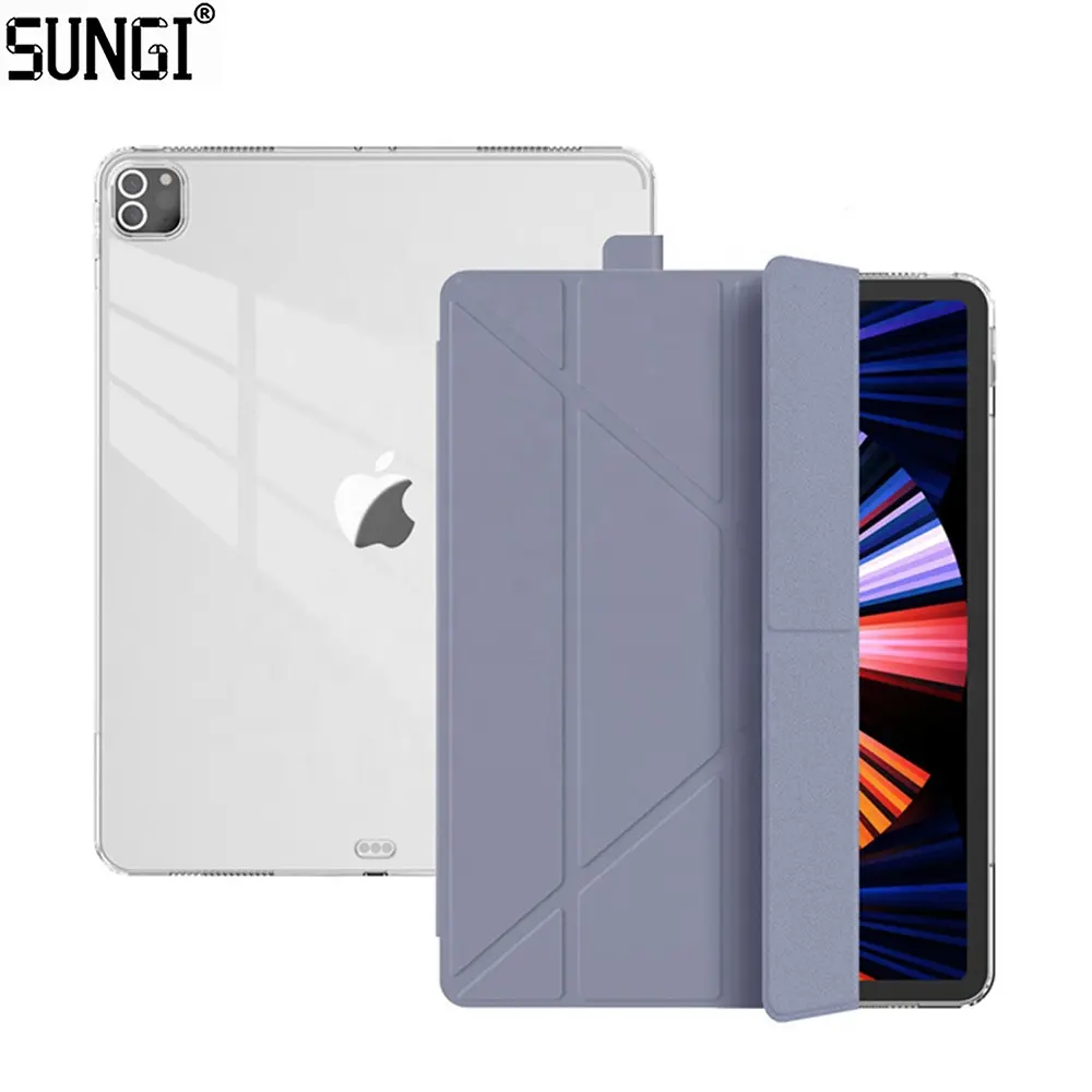 Soft Tpu Tablet Case Voor Ipad 10.1 10.2 10.5 Inch Smart Cover Case Transparant Met Potlood Groef Anti Zweet Vingerafdruk