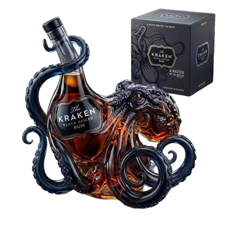 Bouteille de vin Octopus (bouchon noir)