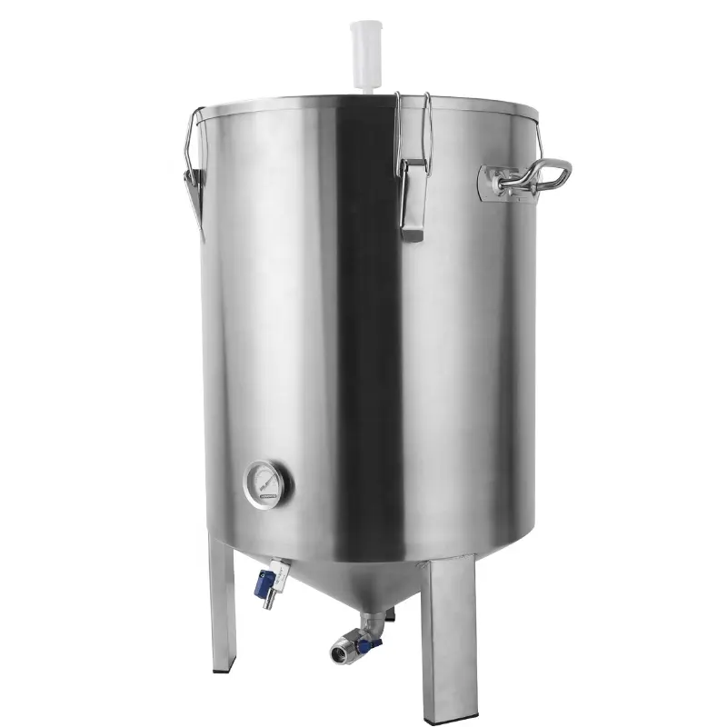 Fermenteur conique en acier inoxydable 304 30L/60L Réservoir Guten Beer Mash Tun Fermenteur avec refroidisseur pour le brassage à domicile