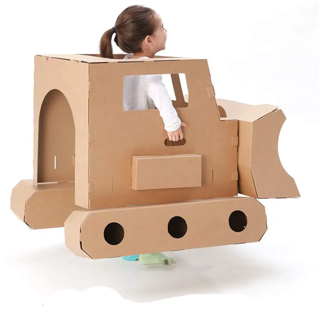 Cartón de dinosaurio/coche/tanque/animal para niños, juguete para actuación de guardería, diseño de Casa de cartón artesanal, nuevo