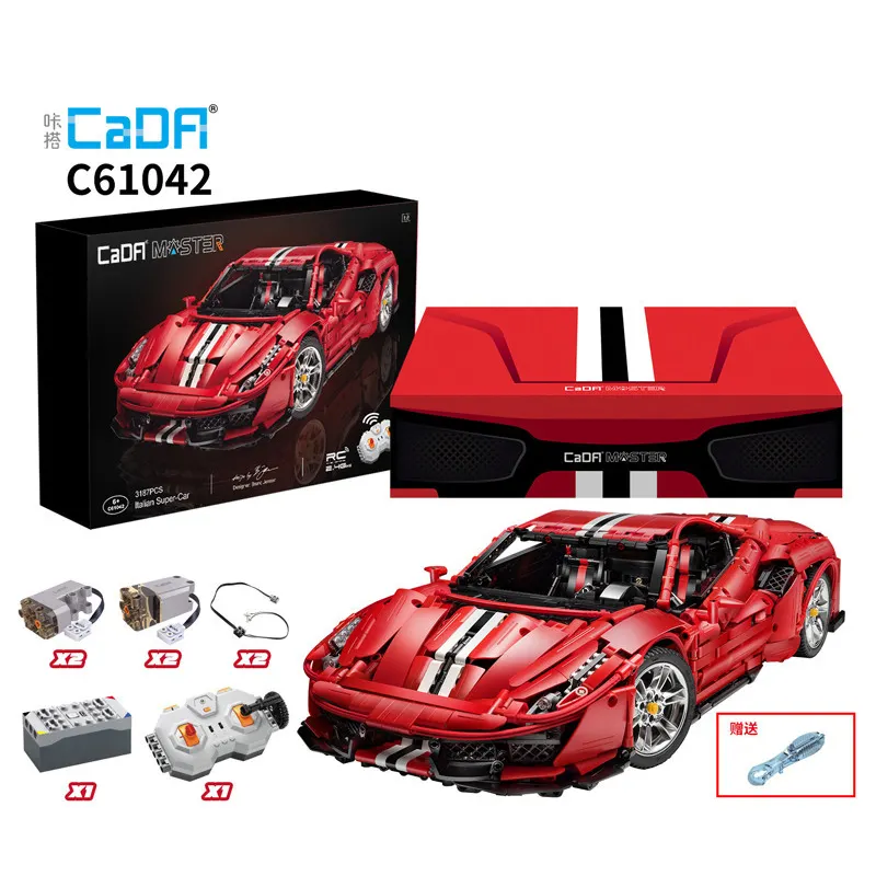 CADFI C61042 ana İtalyan araba yarışı 1:8 RC modeli oyuncaklar yapı taşları ile uyumlu legoing oyuncaklar büyük erkek legoing ma