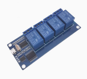 Modulo relè a 4 canali 5V, scheda di controllo relè con indicatore luminoso, ingresso relè USB - Product Image 1