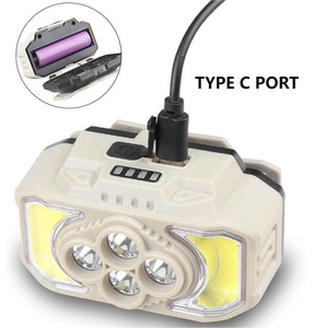 White &amp; Red <strong>Light</strong> Color Headlamp 500 Lumen Type C Rechargeable Head Torch <strong>Sensor</strong> <strong>Function</strong> With Power Display for Camping - Product Image 2