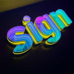 Tùy Chỉnh Đa Hai Lớp Infinity <span class=keywords><strong>LED</strong></span> Dấu Hiệu Gương Acrylic Vực Thẳm Gương Chữ Vô Hạn <span class=keywords><strong>LED</strong></span> Thư Dấu Hiệu - Product Image 1