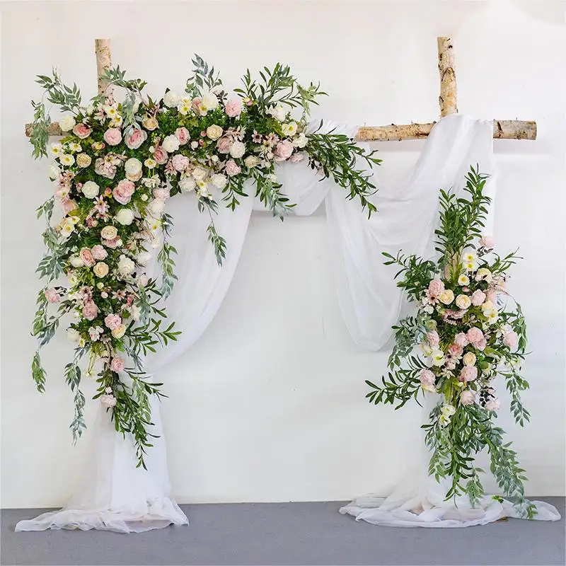 Свадебное уличное украшение искусственный цветок с деревянной рамкой, свадебная Цветочная арка