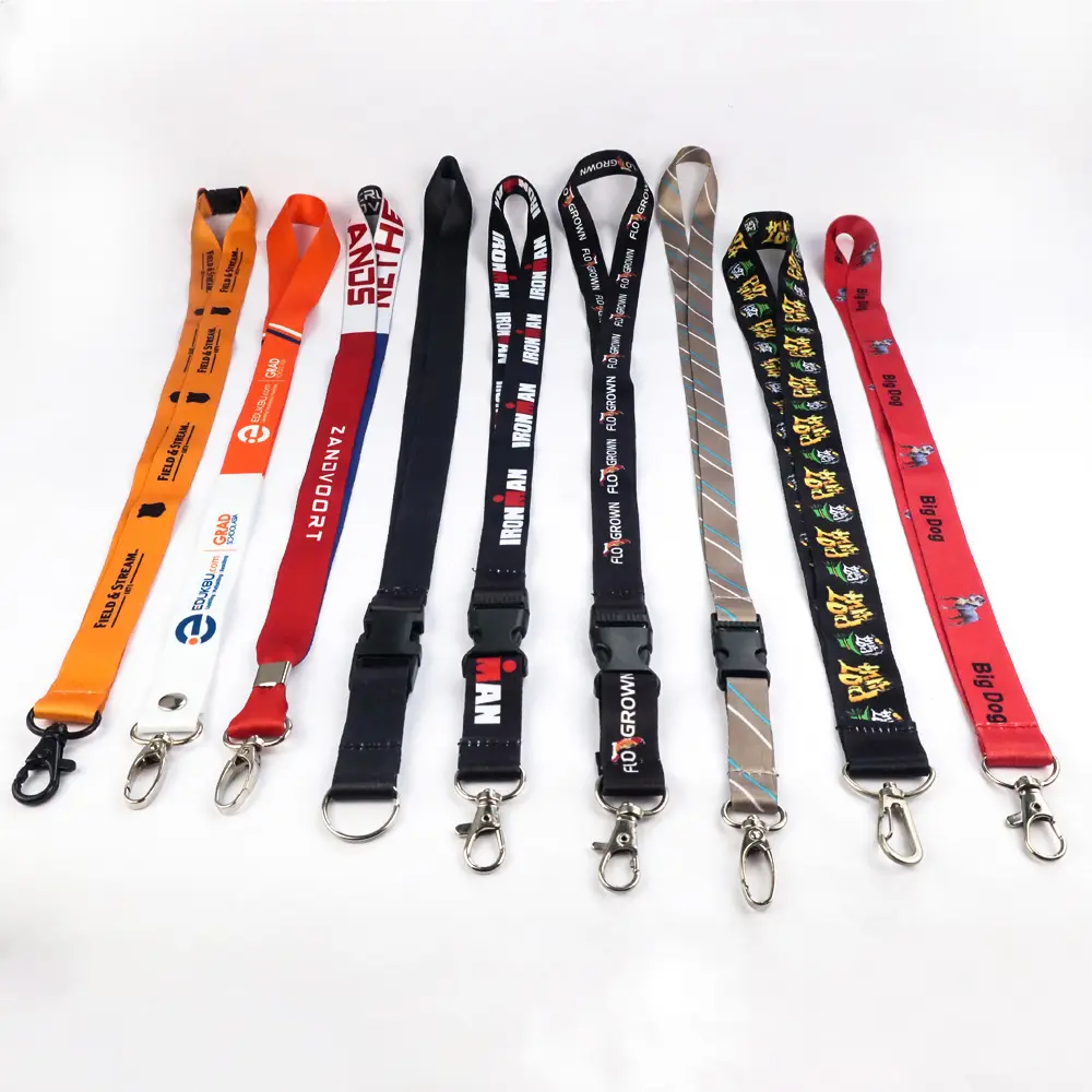 Groothandel Blanco Sublimatie Lanyards Custom Logo Nylon Polyester Telefoon Sleutelhanger Lanyard