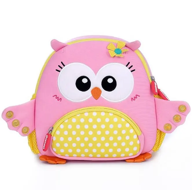 Sacs à dos 3d en néoprène pour filles, sac d'école mignon avec oiseau de dessin animé pour écoliers