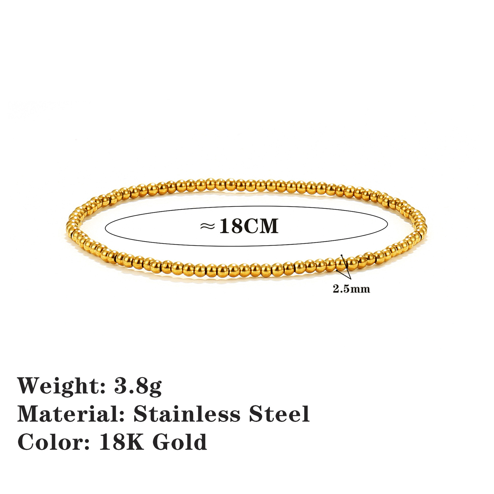 Gold 2.5mm-18cm