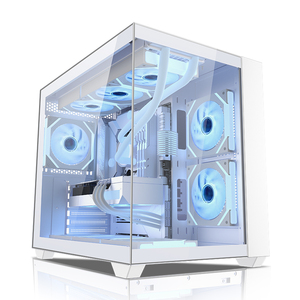 Powercase NEWデザインゲーミングPCケースATXケースUSB3.0強化ガラスコンピューターケース人気 - Product Image 1
