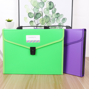 Carpeta de archivos plana de oficina a precio barato personalizado, bolsa de documentos de plástico, carpeta de archivos de acordeón expansible de 13 bolsillos con logotipo - Product Image 3