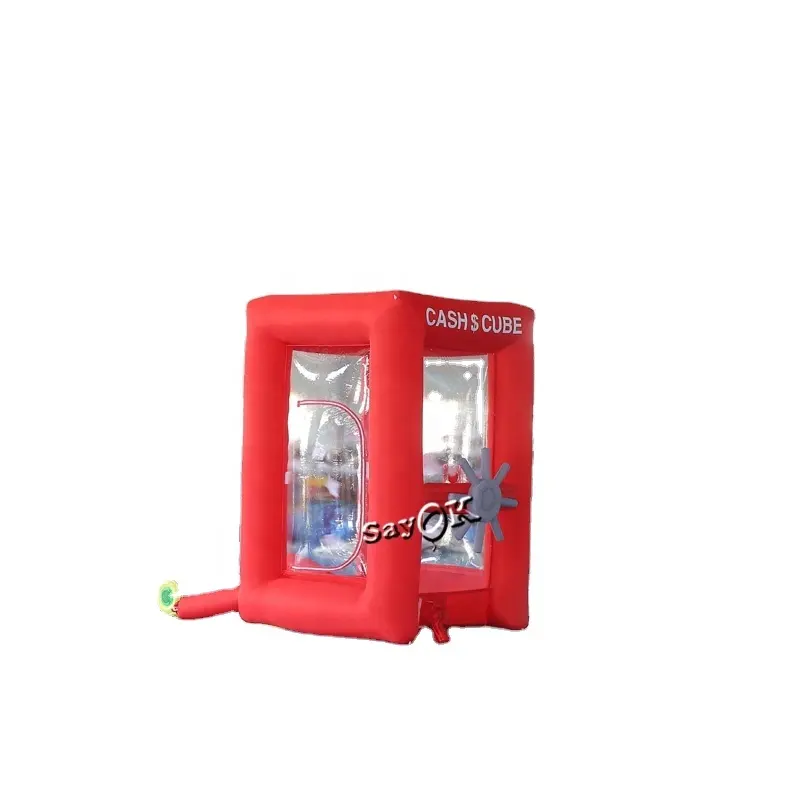 Cabina inflable para recoger dinero, máquina de captura, Cubo de dinero inflable led